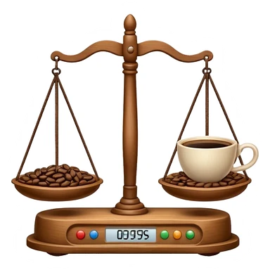 Simple balance scale with coffee on the strong side (left) and sleep/ bed on the weak side (right) sticker