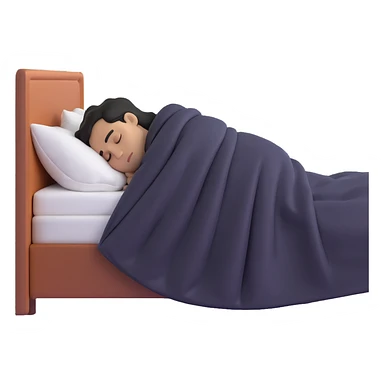 person sleeping under a blanket on a king bed, face hidden, side view sticker