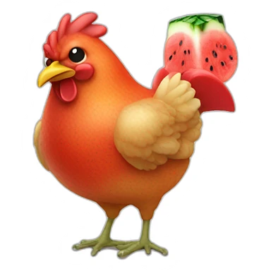 Chicken and watermelon eater drinking Kool aid sticker