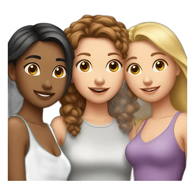 Three best friend girls sticker