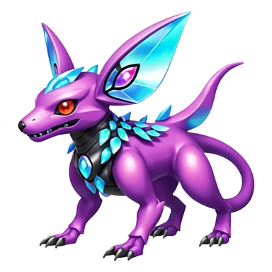  exotic colorful Protogen-Fakémon-Pokémon-Spectrobes-Digimon-Vernid-creature (full body) sticker