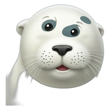 cute white seal sticker