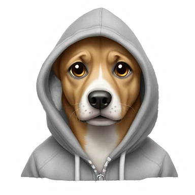 Dog wearing hoodie￼ sticker