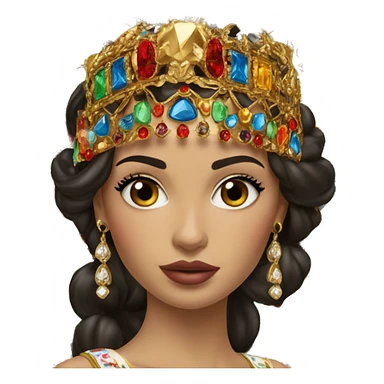 Dolce and Gabbana Italian model with dark hair and headband with colourful ornament and golden detais  sticker