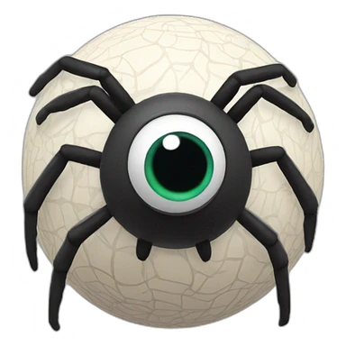 3d sphere with a cartoon spider skin texture with big playful eyes sticker