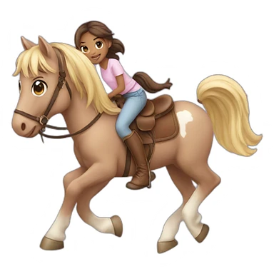 cute girl on a horse sticker