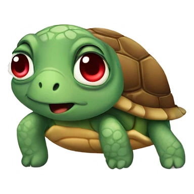 turtle with heart eyes but sad sticker