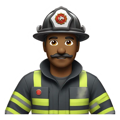Firefighter with mustache sticker