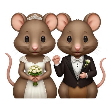 Two rats, a male and a female, getting married  sticker