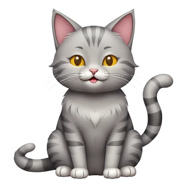 cat full body sitting winking sticker