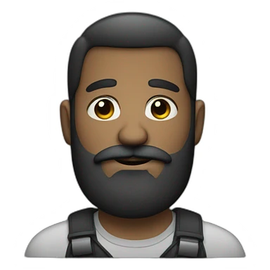 Gay guy with big black beard and chubby face sticker
