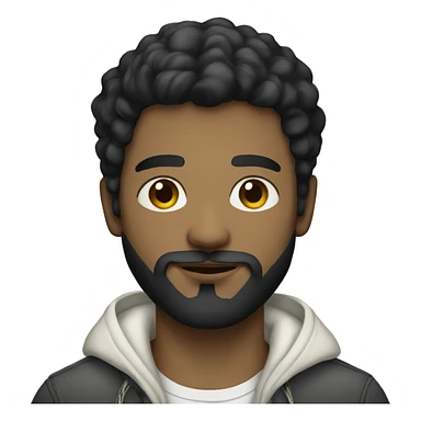 young white artist with black beard with baggy clothes sticker