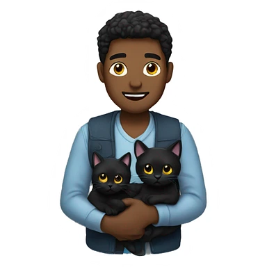 men holding two black cats  sticker