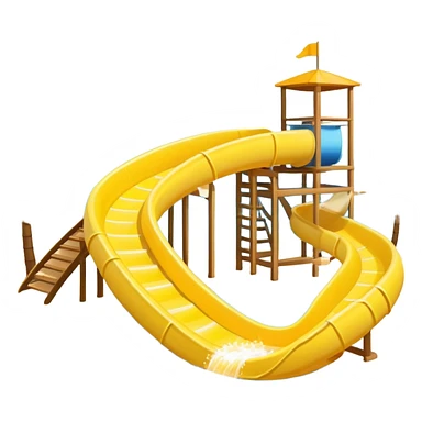 pool with yellow waterslide sticker