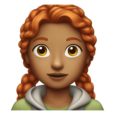 Red headed girl with freckles sticker