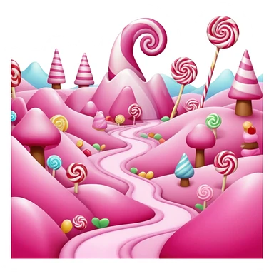 candy land pink surreal landscape sticker
