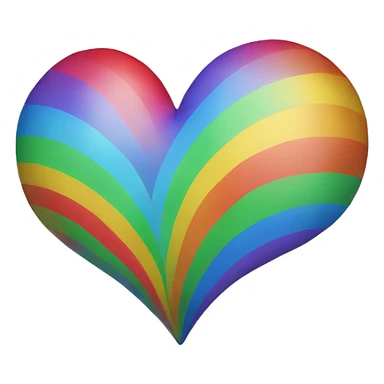 Rainbow heart sticker