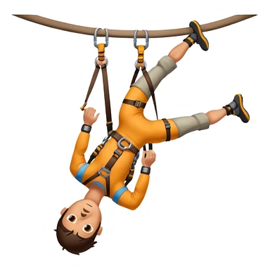 climber hanging on upside down sticker