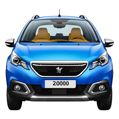 emoji style illustration of the new Peugeot 2008 front view sticker