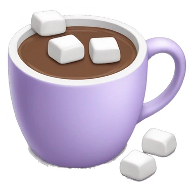 Light purple mug of hot chocolate with marshmallows  sticker