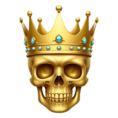 Golden skull with crown sticker
