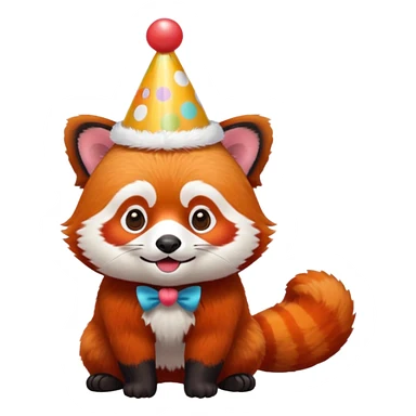 A red panda with a birthday hat on sticker