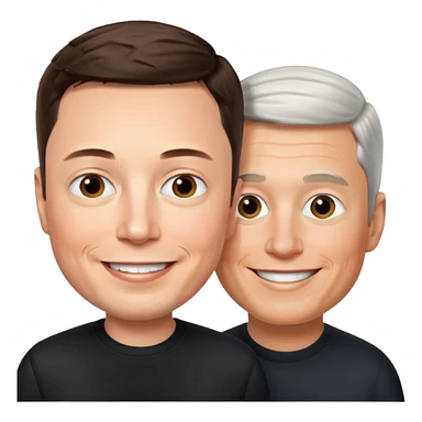 Elon musk and tim cook  sticker