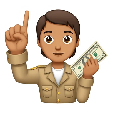 Dollar bill flipping the bird sticker