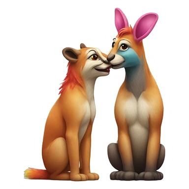 two furries kissing sticker