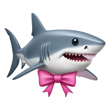 Shark with pink bow sticker