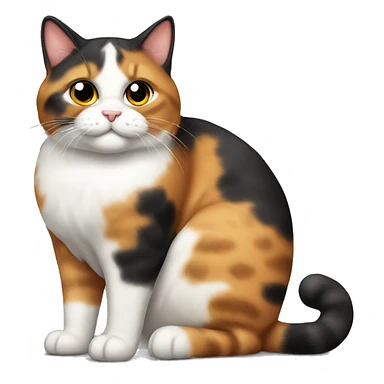 Big fat calico cat sticker
