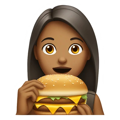 Tan girl eating McDonald’s  sticker