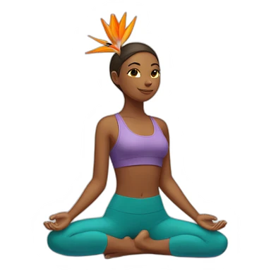 Yoga girl bird of paradise sticker