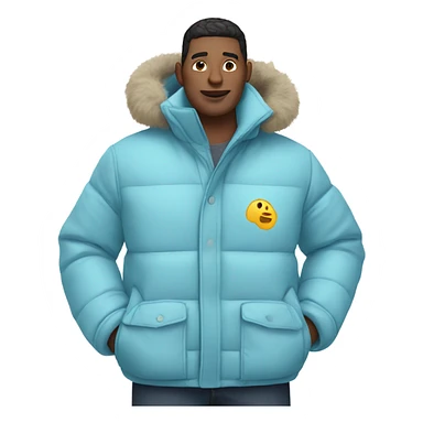 Light blue cozy puffy jacket  sticker