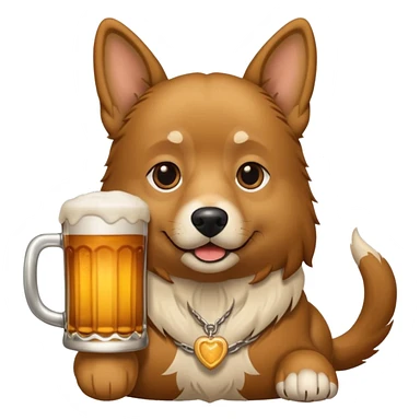 Ein Hund der talahon ist und Bier trinkt sticker