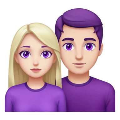 Girl wearing purple with purple eyes with her boyfriend sticker