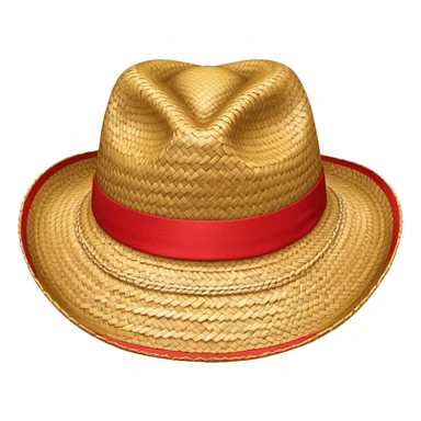 Chapeau de paille avec bande rouge  sticker