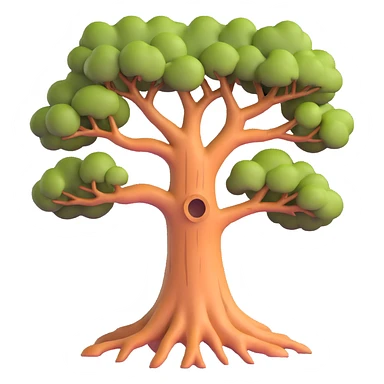 realistic tree with detailed bark texture and branches sticker