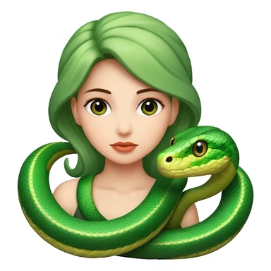 woman with snake on shoulders sticker