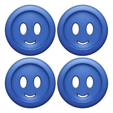 dark periwinkle colored button with four holes  sticker