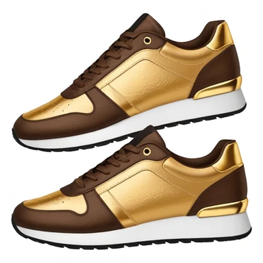 Metallic 24k gold and mocha brown womens stylish sneakers sticker