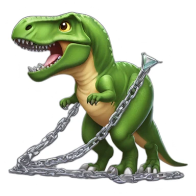 T rex using chains and diamond  sticker