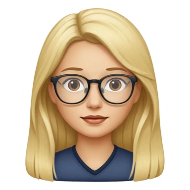 mulher loira cabelo longos com oculos sticker