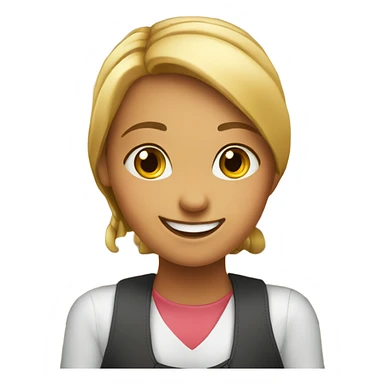 smiling girl in restaurant  sticker