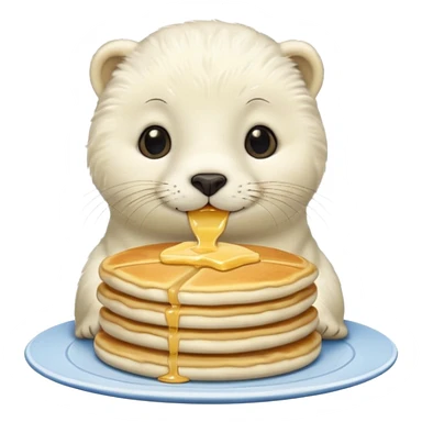 SnowWhite seal eating pancakes sticker