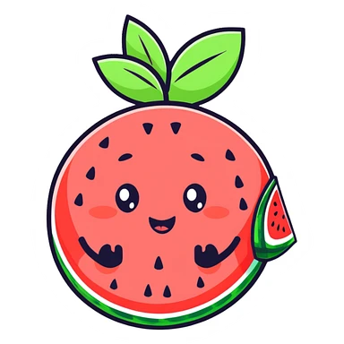 cute cartoon watermelon character sticker