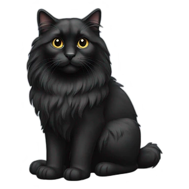 black long haired cat sticker