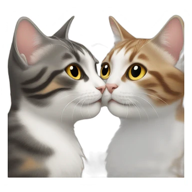 Two cats kissing sticker