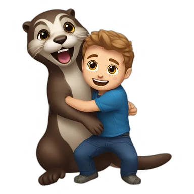 Otter and Mathieu having fun sticker