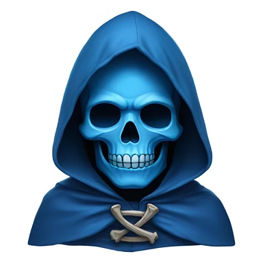 skull wearing blue hood and cloak sticker